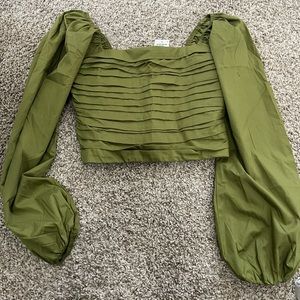 Abercrombie Ruched Cropped Puffy Long Sleeve